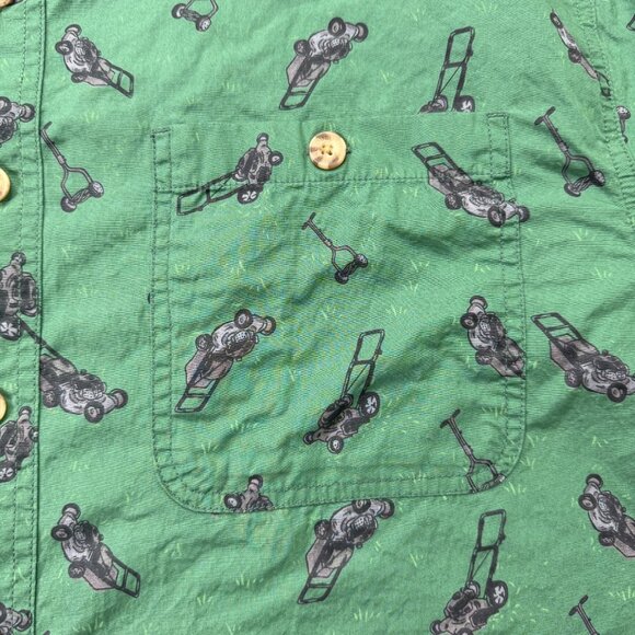 Duluth Trading Untucked Shirt Men 2XLT Green Lawnmower Graphic Short Sleeve - Picture 5 of 13